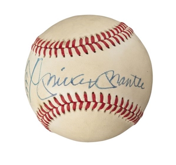 Mickey Mantle and Willie Mays Dual Signed Baseball